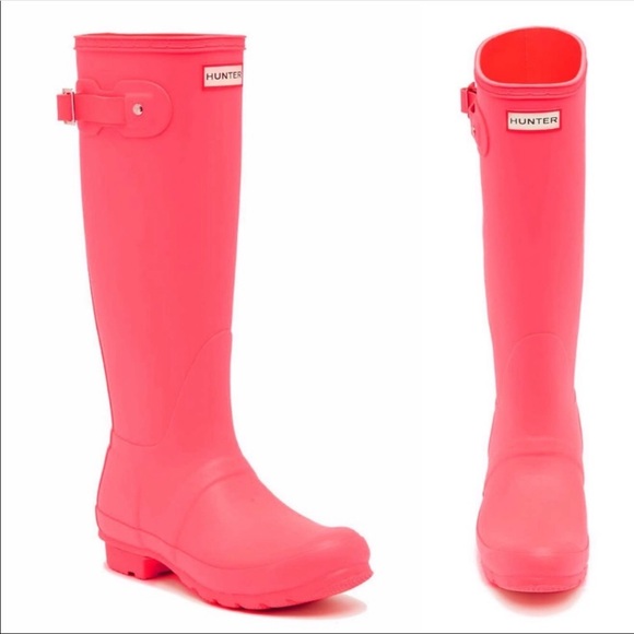 Hunter tall boots hyper Pink neon pink matte 9 - Picture 2 of 7
